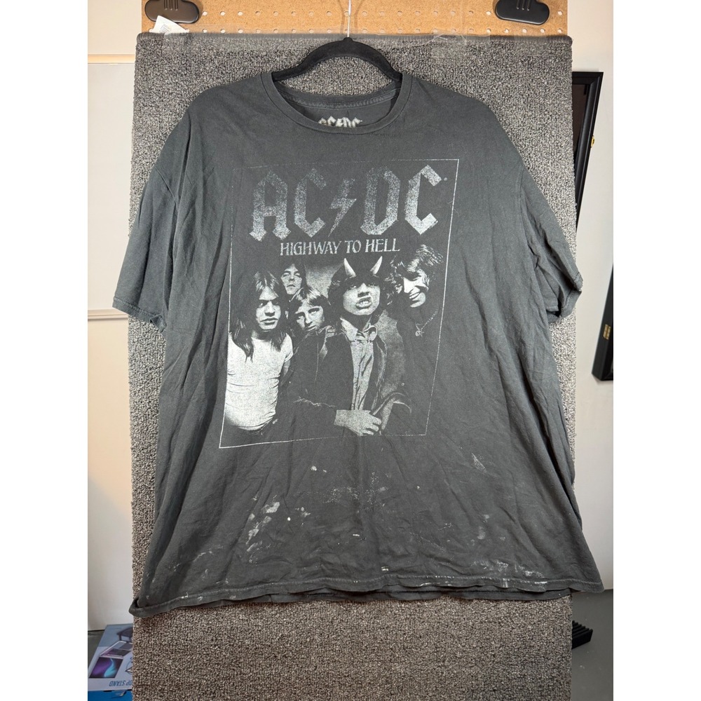 AC/DC Graphic T-Shirt Mens 2XL Black Highway to Hell Rock Band Tee 374